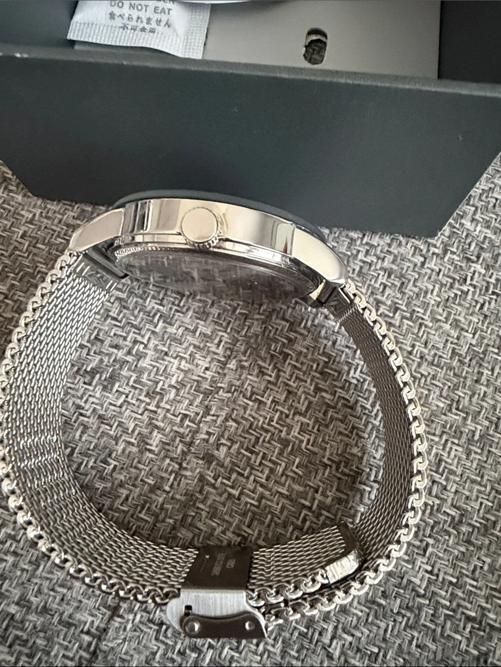Geoffrey Beene Men's Blue Dial Silver Mesh Bracelet Watch